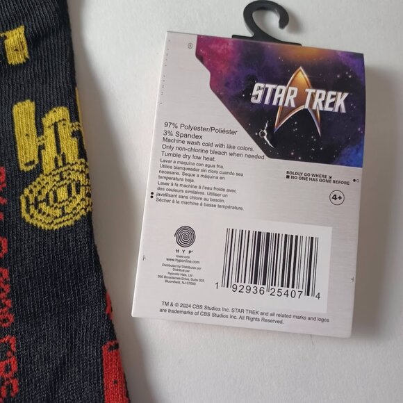 Star Trek Crew Socks NEW Size Mens 6-12 Novelty -1 Pair -Quirky -Logo -Trekkie - Picture 7 of 9